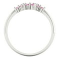 thumbnail image 5 of 0.17 ctw Wedding Band for Women - 18K White Gold Simulated Pink Diamond Stackable Eternity Ring, 5 of 6