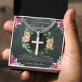 thumbnail image 3 of To My Handsome Grandson Cross Necklace - Cuban Link Chain with Artisan Cross, 3 of 5