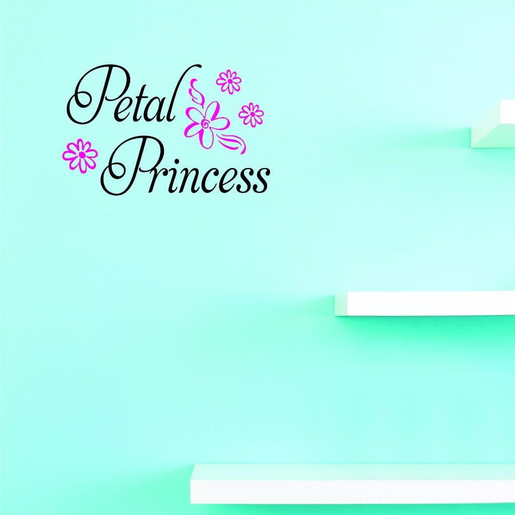 Custom Decals Petal Princess Wall Art Size 14 X 28 Inches Color Multi
