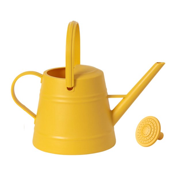 Regadera de pico largo de 3,8 l para flores, ideal para regar plantas de interior. Amarillo