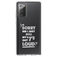 thumbnail image 1 of DistinctInk Clear Shockproof Hybrid Case for Galaxy Note 20 ULTRA (6.9" Screen) - TPU Bumper Acrylic Back Tempered Glass Screen Protector - I'm Sorry Did I Just Roll My Eyes Out Loud - White, 1 of 3