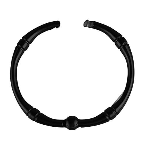 Rustproof Metal Shower Curtain Hooks, 12-Pack Decorative Round Bathroom Rings for Shower Rod, Durable Black Finish