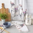 thumbnail image 2 of Cloth Cleaning Towel Wiping Microfiber Accessories Tools Kitchen Household Towels Kitchen Animal Flower Watercolor Rabbit Cute, 2 of 7