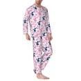 thumbnail image 2 of Cauagu Cartoon Poodle Dog Print Men's Long-Sleeve Pajama Set,Soft Button-Front 2Pjs for Men Long Sleeve Men’s Sleepwear-X-Large, 2 of 7