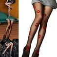 thumbnail image 2 of Osdhezcn Sheer Tights Kisses Control Top Tights High Waist Pantyhose Thigh High Stockings, 2 of 13