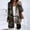 Brown, variant on Tejiojio Jackets Clearance Women's Fashion Casual Autumn And Winter Vintage Print Long Woolen Coat Windbreaker Coat
