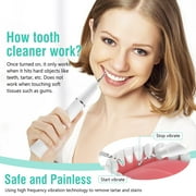 KIBVOE Plaque Ultrasonic Teeth Cleaner, Remover for Teeth With LED Light Tooth Stains Whiten Tool Kit For Kids Adult With 3 Modes White.