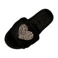 thumbnail image 2 of uublik Women's House Fuzzy Slippers Memory Foam Open-Toe Slippers Soft Fleece Indoor Shoes Indoor/Outdoor Slippers, Gold, 2 of 7
