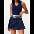 thumbnail image 4 of Falda de Tenis para Mujer, Falda de Golf Acanalada, Falda Deportiva Plisada con Media Cremallera, Pantalones Cortos y Sujetador Incorporados Azul Oscuro L, 4 of 9