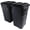 Black, variant on 32 Gallon Wheeled Outdoor Trash Can, Black Heavy-Duty Bin with Snap Lock Lid & Sturdy Handles, Ideal for Backyard, Deck and Garage