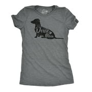 Womens Doxie Mom T Shirt Wiener Dog Lover Gift Funny Daschund Tee  (Dark Heather Grey) - 3XL