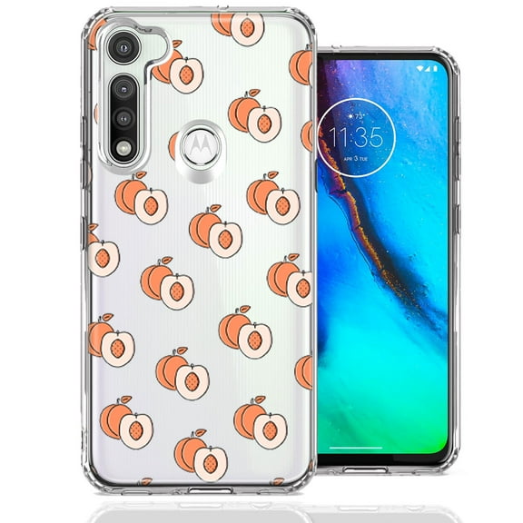 MUNDAZE For Motorola Moto G Fast Polka Dot Peaches Design Double Layer Phone Case Cover