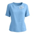 thumbnail image 5 of Womens Short Sleeve Tops Summer Tshirts Round Neck Casual Basic Tee Work 2026 Trendy Outfits with Decorative Buttons, 5 of 8