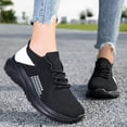 thumbnail image 2 of Domzle Women's Walking Shoes Lightweight Breathable Running Tennis Shoes Non Slip Athletic Fashion Sneakers Mesh Workout Casual Sports Black 37, 2 of 7
