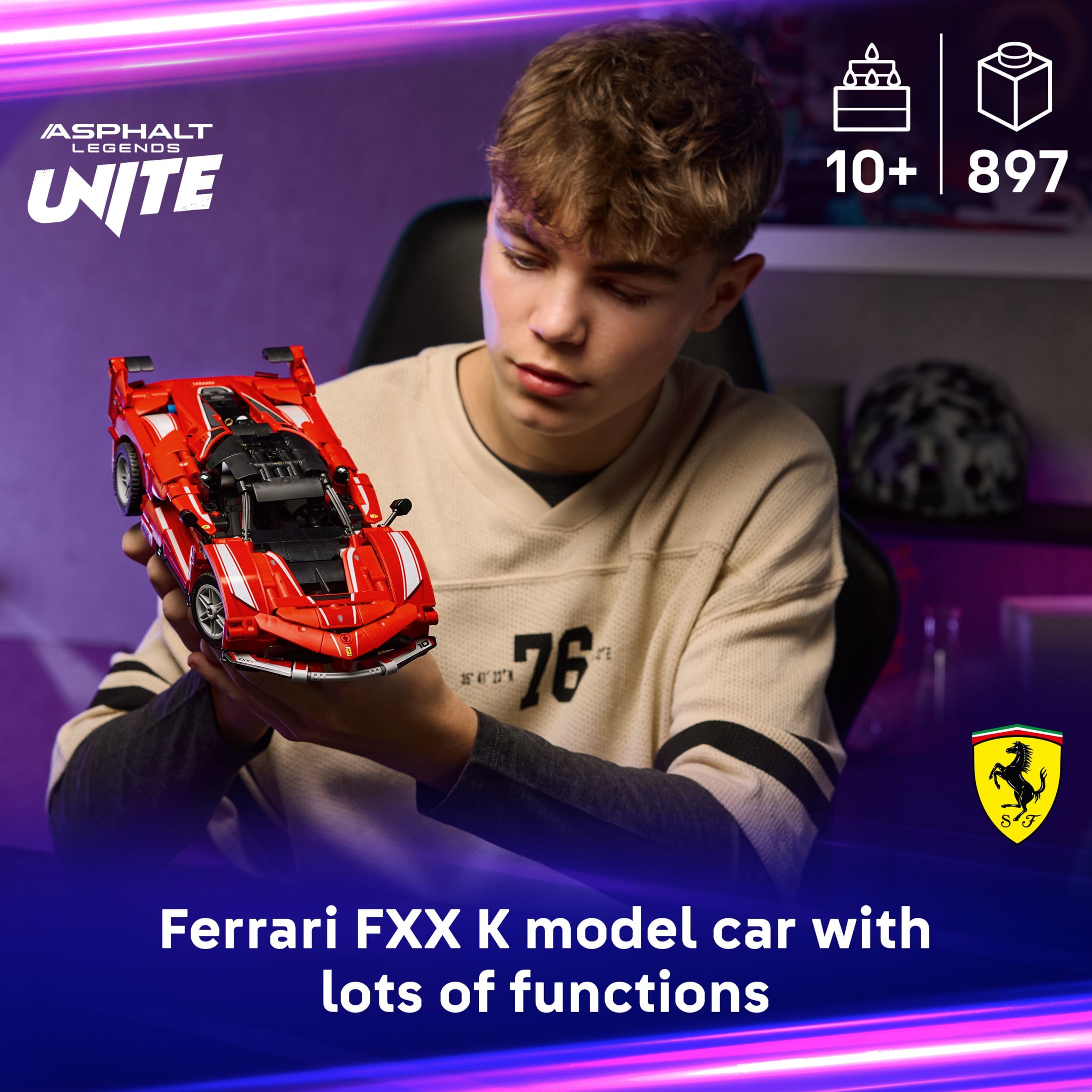 LEGO Technic Ferrari FXX K Auto de Juguete - Juguete de Construcción para Niños y Niñas Mayores de 10 Años - Regalo de Cumpleaños - Modelo de Auto de Carrera para Jugar y Exhibir - 42212 3