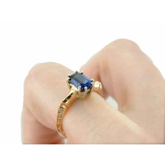 Natural Blue Sapphire Ring, Blue Sapphire Gemstone Ring, September Birthstone, Zircon Ring Women Ring, Gold Micron, 925 Sterling Silver, Christmas Ring, Dainty Minimal Stacking jewelry, Birthday Ring