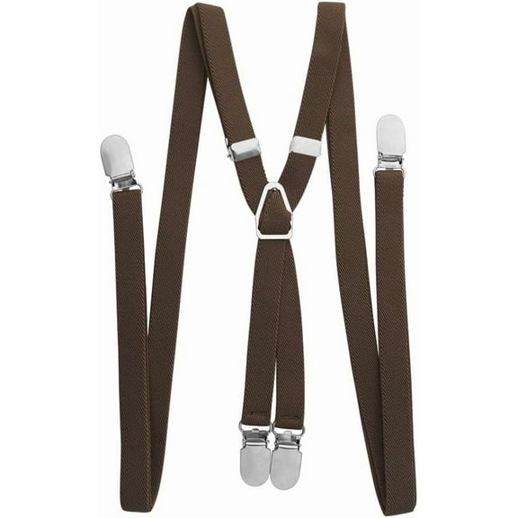Men's Skinny Suspenders 1/2" inch (1.5CM) X-Back Clip Suspenders