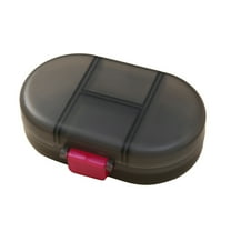 Hiroekza Vitamin Pill Organizer Medicine Organizer 8 Compartment Portable Humidity Proof Sealed Box Plastic 11×8×3cm for Daily Use Pill Organizer Black