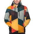 thumbnail image 4 of KLL Geometric Cube Pattern Art Print Mens Hoodie Long Sleeve Casual Pullover Hooded Sweatshirt Fashion Drawstring Hoodies with Pocket-4X-Large, 4 of 6