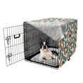 thumbnail image 5 of Cartoon Dog Crate Cover, Colorful Rain Boots Cloudy Weather Autumnal Illustraiton, Easy to Use Pet Kennel Cover Small Dogs Puppies Kittens, 7 Sizes, Marigold Sky Blue, by Ambesonne, 5 of 6