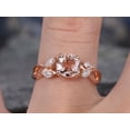 thumbnail image 3 of HeartsAndYou 1.2ct Natural Peach Morganite Leaf Accent Engagement Ring 14k SOLID Rose Gold, 3 of 9