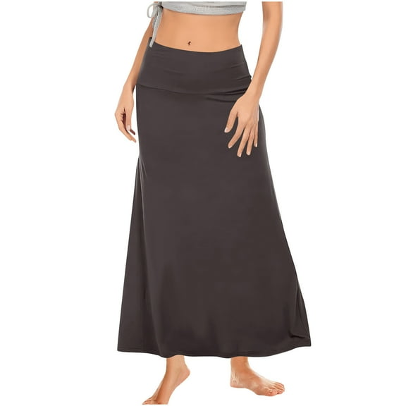 Mgmyaa Womens Lounge Maxi Skirts High Elastic Waist Seamless Waistband Sheath Skirt Pencil Skirt