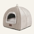 thumbnail image 1 of Camas para Gatos de Interior - Casa y Tienda para Gatos con Cojín Acolchado Extraíble y Lavable, Cama Suave y Cómoda para Gatitos, Cama para Mascotas (Grande, Beige), 1 of 6