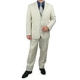 thumbnail image 2 of Sharp Hand Tailored Mens 2pc. 2 Button Linen Blend Suit w/1 Pair of Socks - Natural 40S, 2 of 4