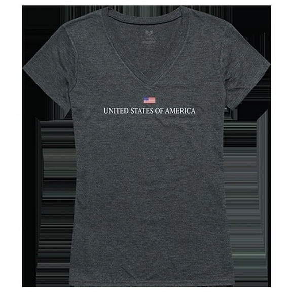 Rapid Dominance  USA Graphic V-Neck T-Shirts, Heather Charcoal - 2XL