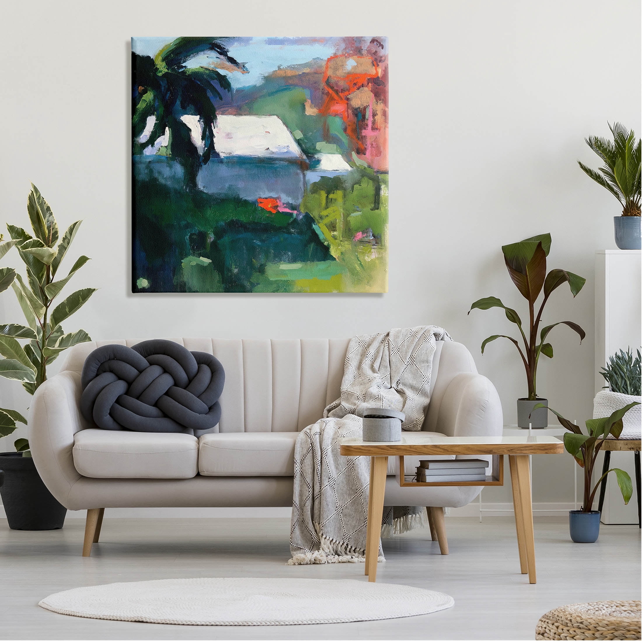 Stupell Industries Modern Tropical House Scenery Painting Gallery Wrapped Canvas Print Wall Art, Design by Page Pearson Railsback