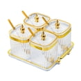 thumbnail image 4 of GROWTH TANK Divided Dried Fruit Plates Nuts Storage Tray Multipurpose for Cafe Shop Home Clear 4 Grids, 4 of 9