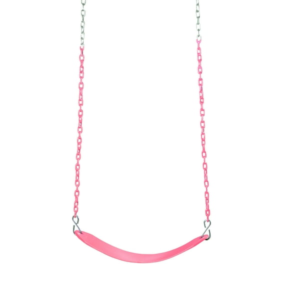Swing-N-Slide Pink Swing Seat with Pinch-free Coated Chains