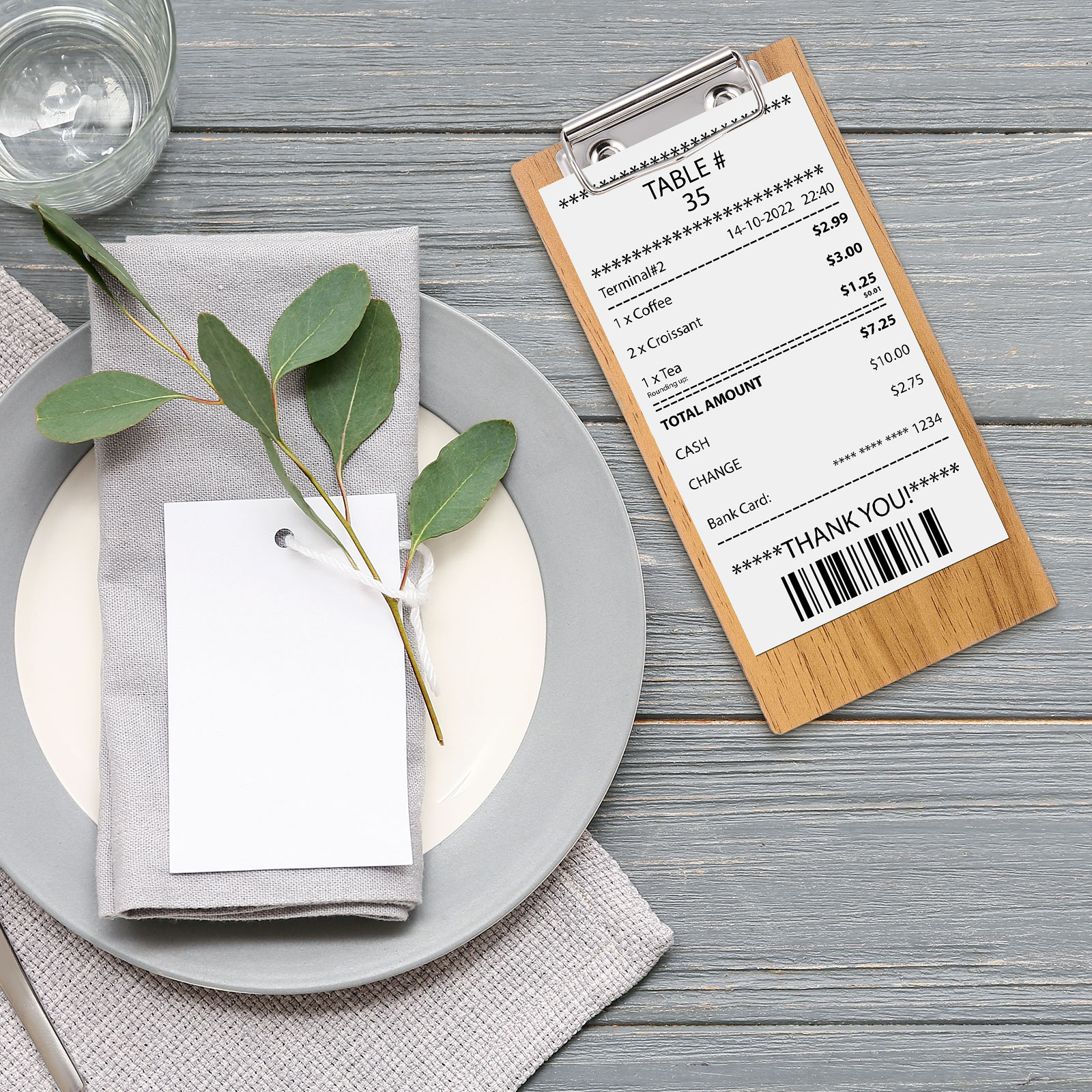 Uxcell Check Presenters for Restaurants, 20Pcs Mini Clipboard Wood Check Holder, Brown