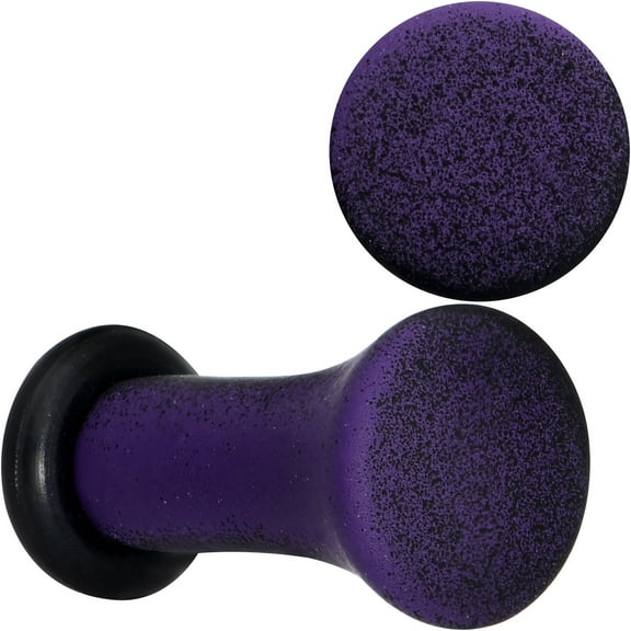 Body Candy 8 Gauge 2Pc Ear Plugs Black Purple Ombre Matte Acrylic Single Flare Ear Plug Gauges Set of 2