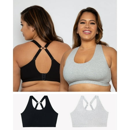 

Cotton Comfort 2-Pack Bralette - Grey Heather/Black Hue