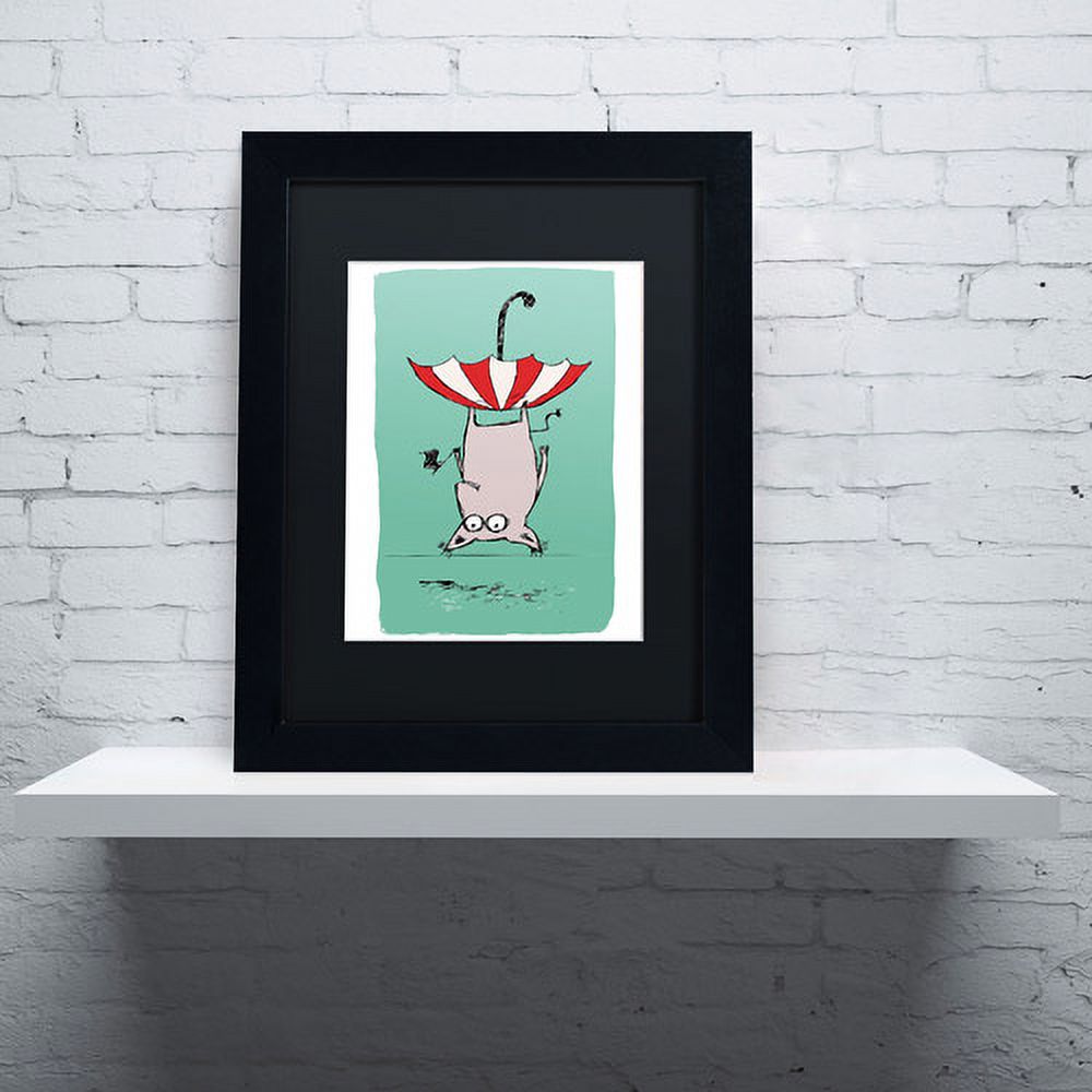 Trademark Fine Art "Upside Down Animal" Canvas Art by Carla Martell, Black Matte, Black Frame