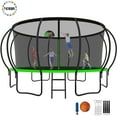 thumbnail image 1 of YORIN Trampoline pour Enfants de 8 à 9 Ans, Trampoline de 15 Pi pour Adultes avec Filet de Protection, Panier de Basketball, Échelle, Capacité de Poids de 1500 Lb, Trampoline Récréatif Extérieur, Trampoline Robuste, 1 of 7