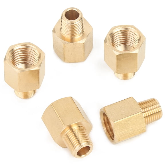 LTWFITTING Brass Pipe 1/4" Female x 1/8" Male NPT Adapter Fuel Gas Air(Pack of 5)