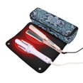 thumbnail image 3 of Hair Tool Organizer Bag with Heat Resistant Mat Removable Travel Storage Case for Hot Air Brushes Curling Irons Dark Teal Turtle Pattern, 3 of 8