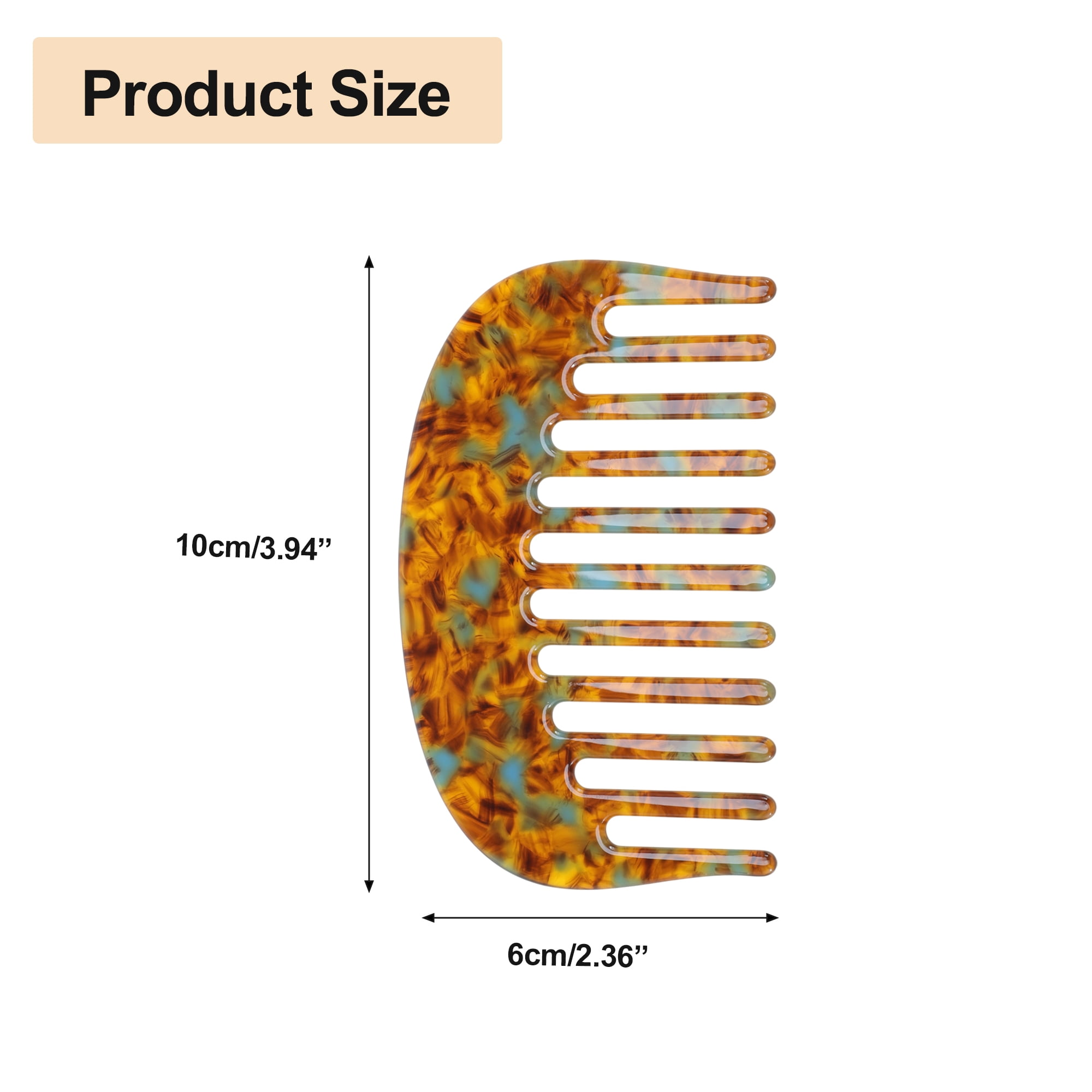 Unique Bargains 1 Pc Mini Wide Tooth Comb for Women Pocket Size Brown 3.94"x2.36"