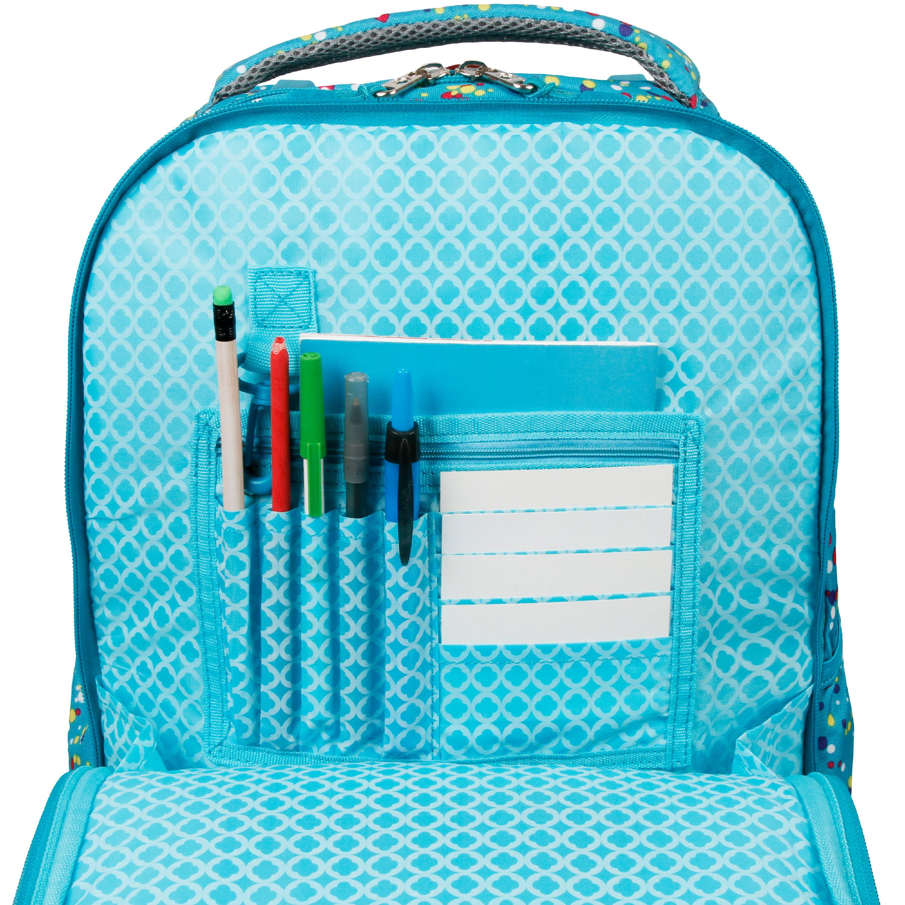J World Boys and Girls Duo 18" Kids Rolling Backpack with Detachable Lunch Box Set for School, Color Dots