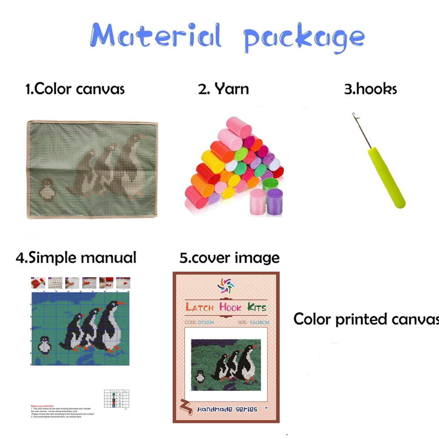 Skull Flowers Latch Hook Rectangle Rug Kits for Adults Needle Crochet Yarn Kits Embroidery Carpet Hook and Latch Kit Floor Mat Tapestry Christmas Home Decoration 52x38cm