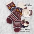 thumbnail image 2 of BambooMN Men's Cabin Double Layer Thick Soft Warm Fuzzy Comfy Home Socks, 3 Pairs Asst A, Extra Large, 2 of 9