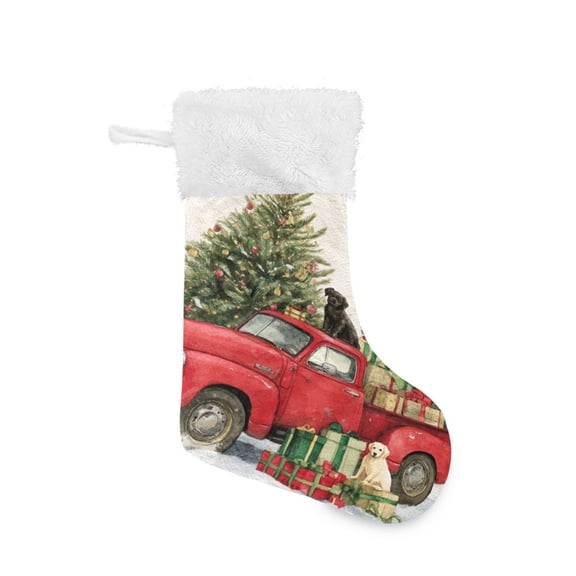 Christmas Stocking with Hanging Loop for Family Holiday Ornament Christmas Decorations and Dogs