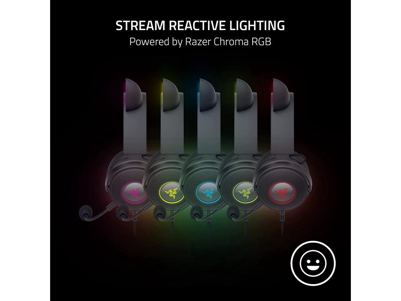 Razer Kraken Kitty V2 Pro Wired Gaming Headset for PC, Interchangable Ears, Chroma RGB, Black