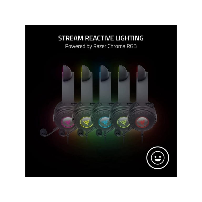 Razer Kraken Kitty V2 Pro Wired Gaming Headset for PC Interchangable Ears Chroma RGB Black