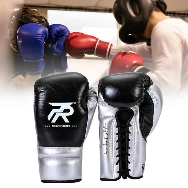 Guantes de boxeo para hombres y mujeres Guantes de entrenamiento de boxeo para ejercicios de MMA en el gimnasio en casa Negro 10oz