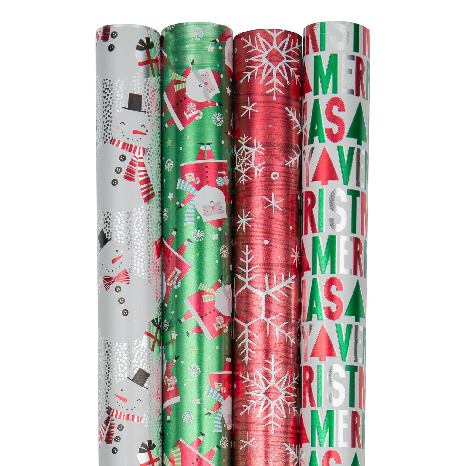 Jam Paper & Envelope 4ct Holographic 'merry Christmas' Gift Wrap