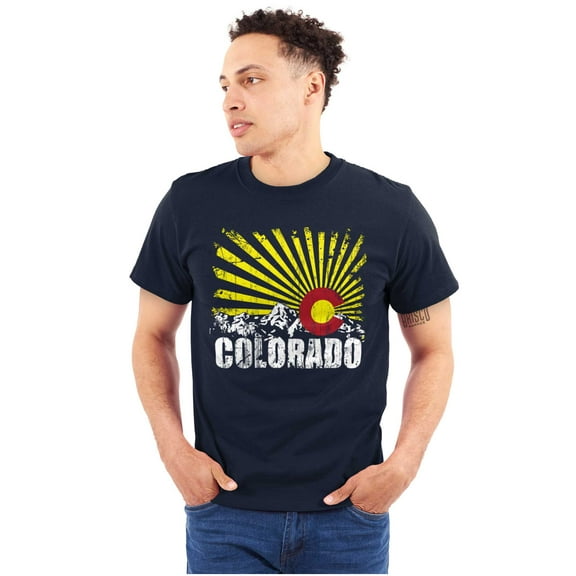 Colorado Mountain Pride CO State Flag Plus Size Crewneck Graphic Tee Shirt Brisco Brands 2X