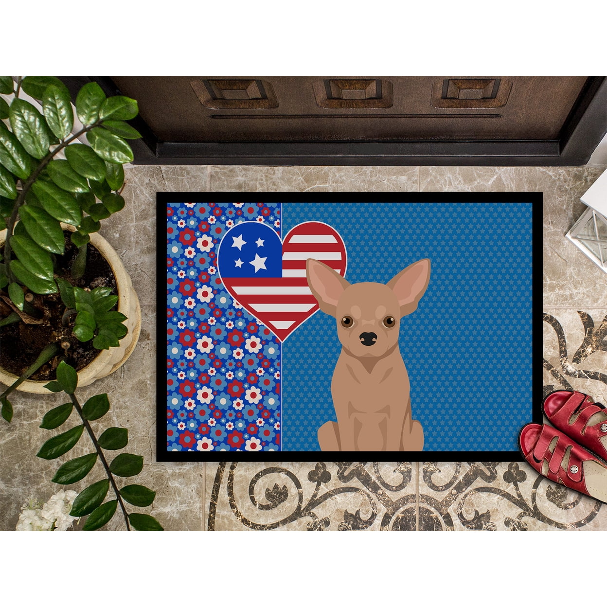 Cream Chihuahua Indoor or Outdoor Mat 24x36 36 in x 24 in